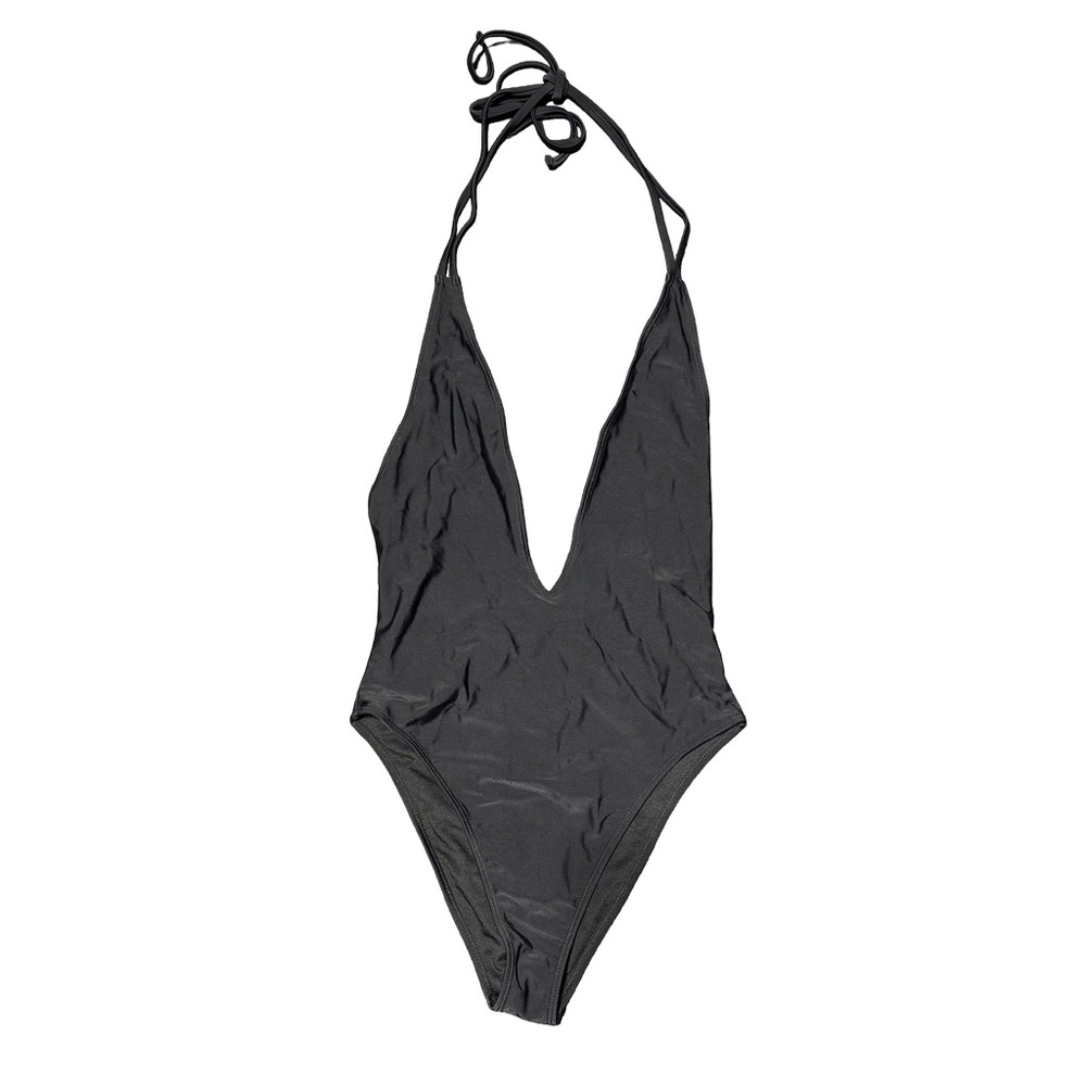 Forever 21 Black Halter One-Piece Swimsuit